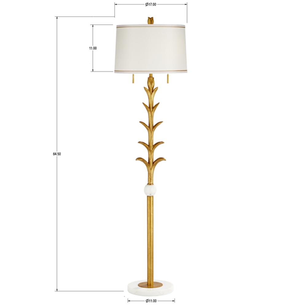 Floor lamp Poly Gold Leaf Leaves and Marble. Picture 8