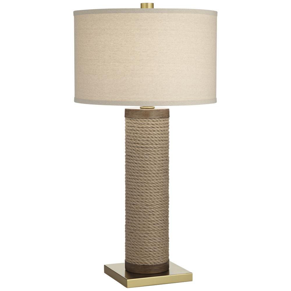 Table lamp Natural rope column. Picture 1