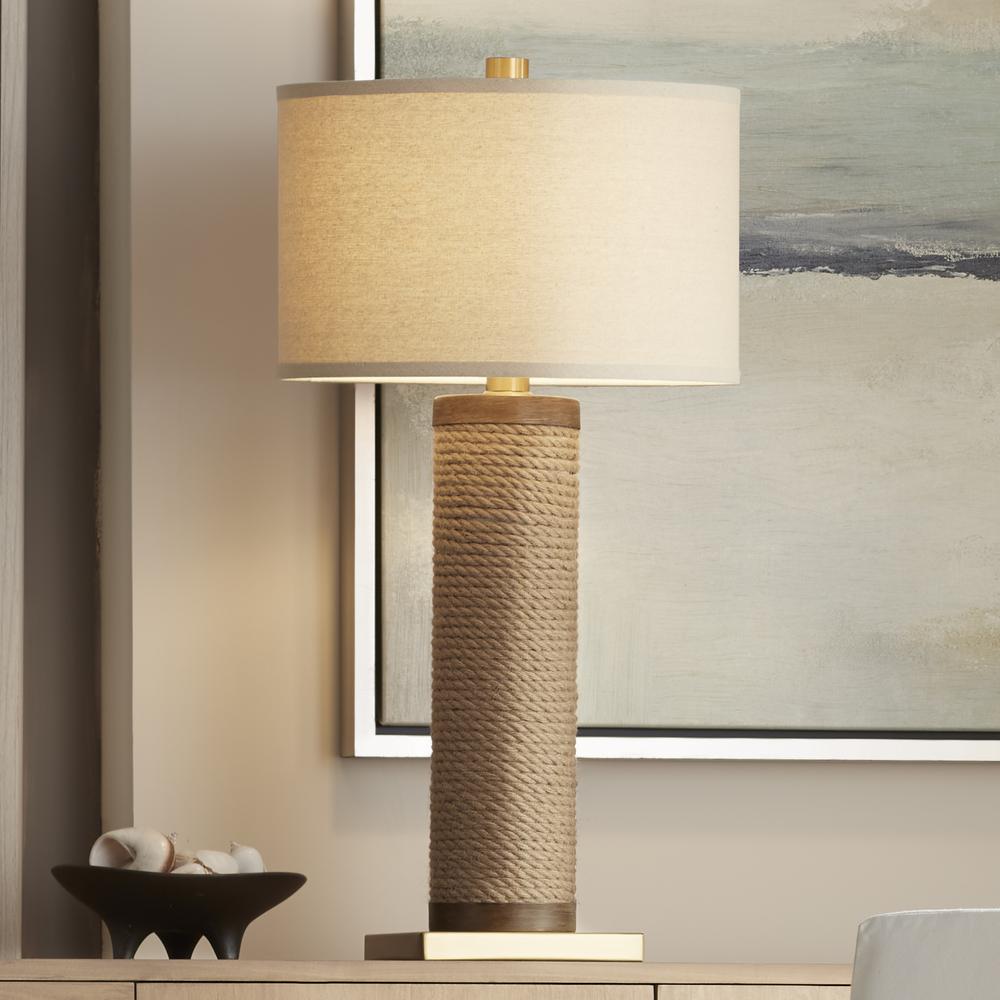 Table lamp Natural rope column. Picture 3