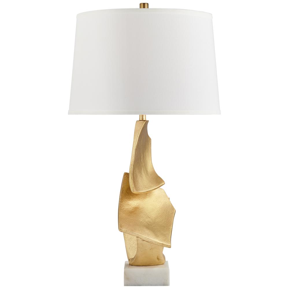 Table lamp Poly abstract form in gold finish. Picture 1