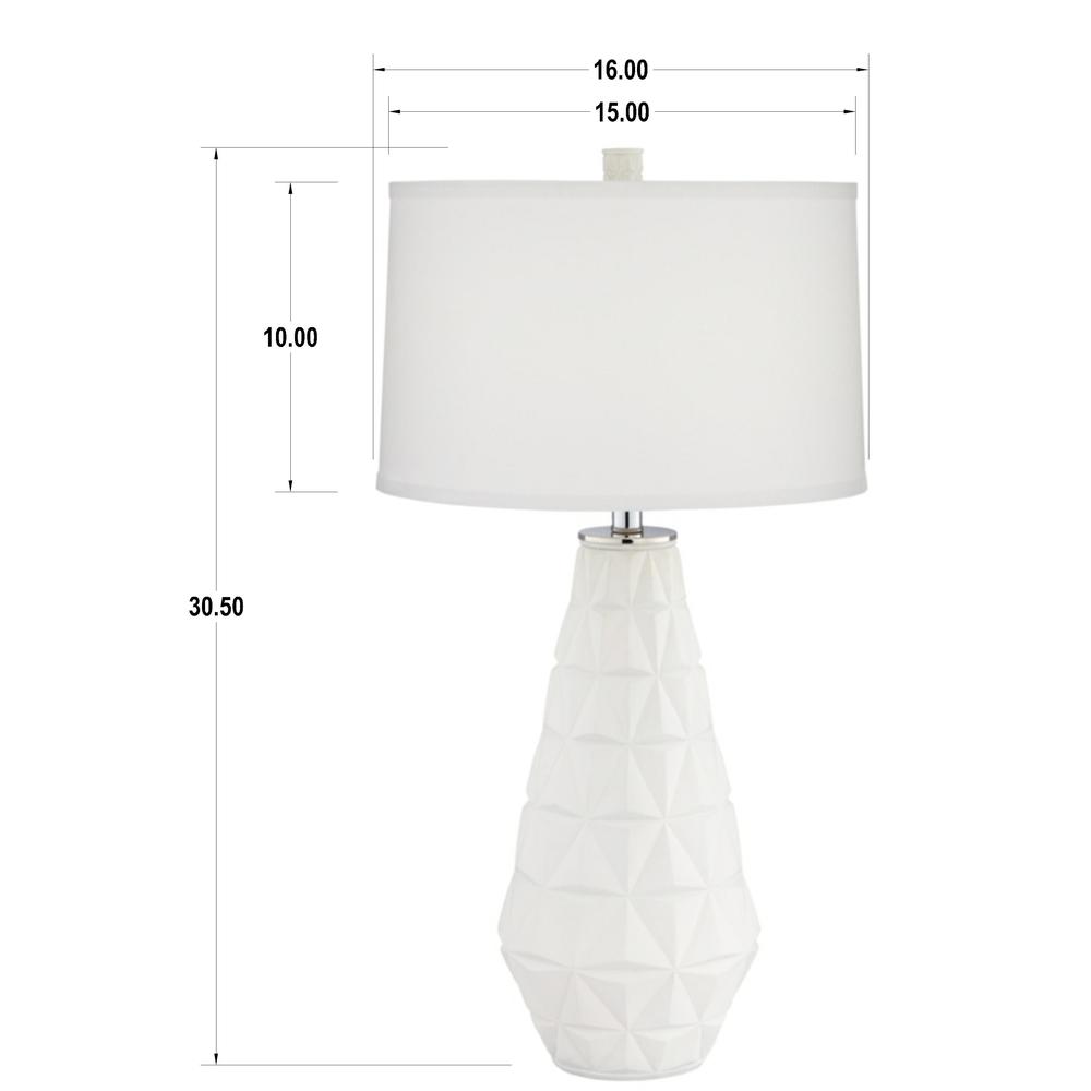 Table lamp Poly geometric matte white. Picture 1