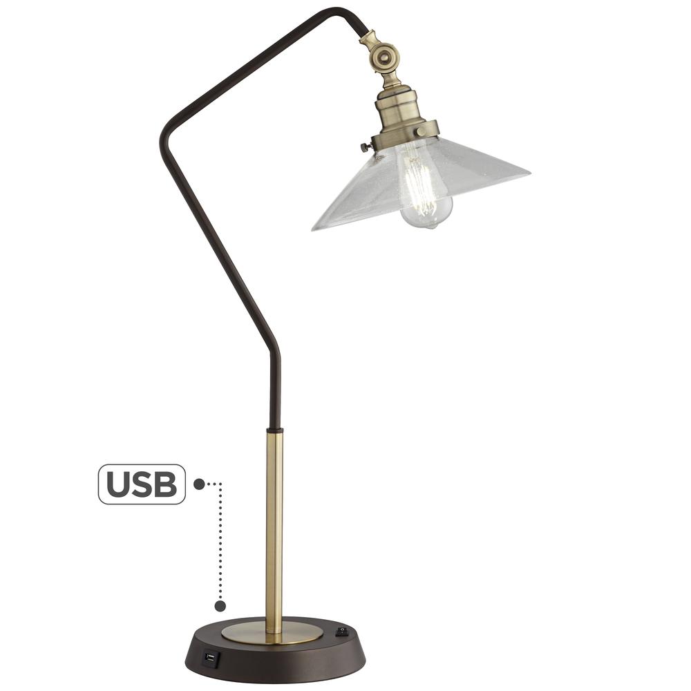 Table lamp Industrial bronze & brass. Picture 1