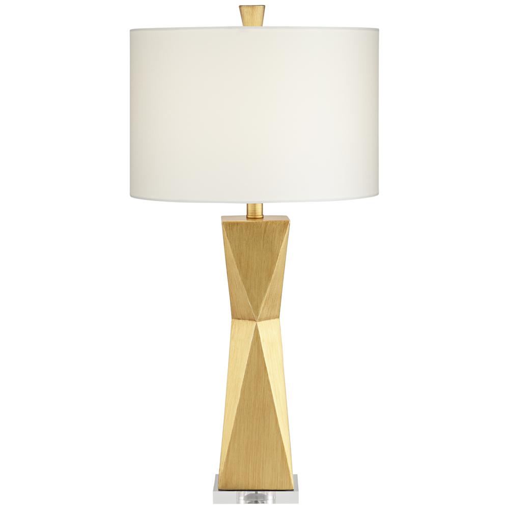 Table lamp Quadrangle brushed gold  set of 2. Picture 6