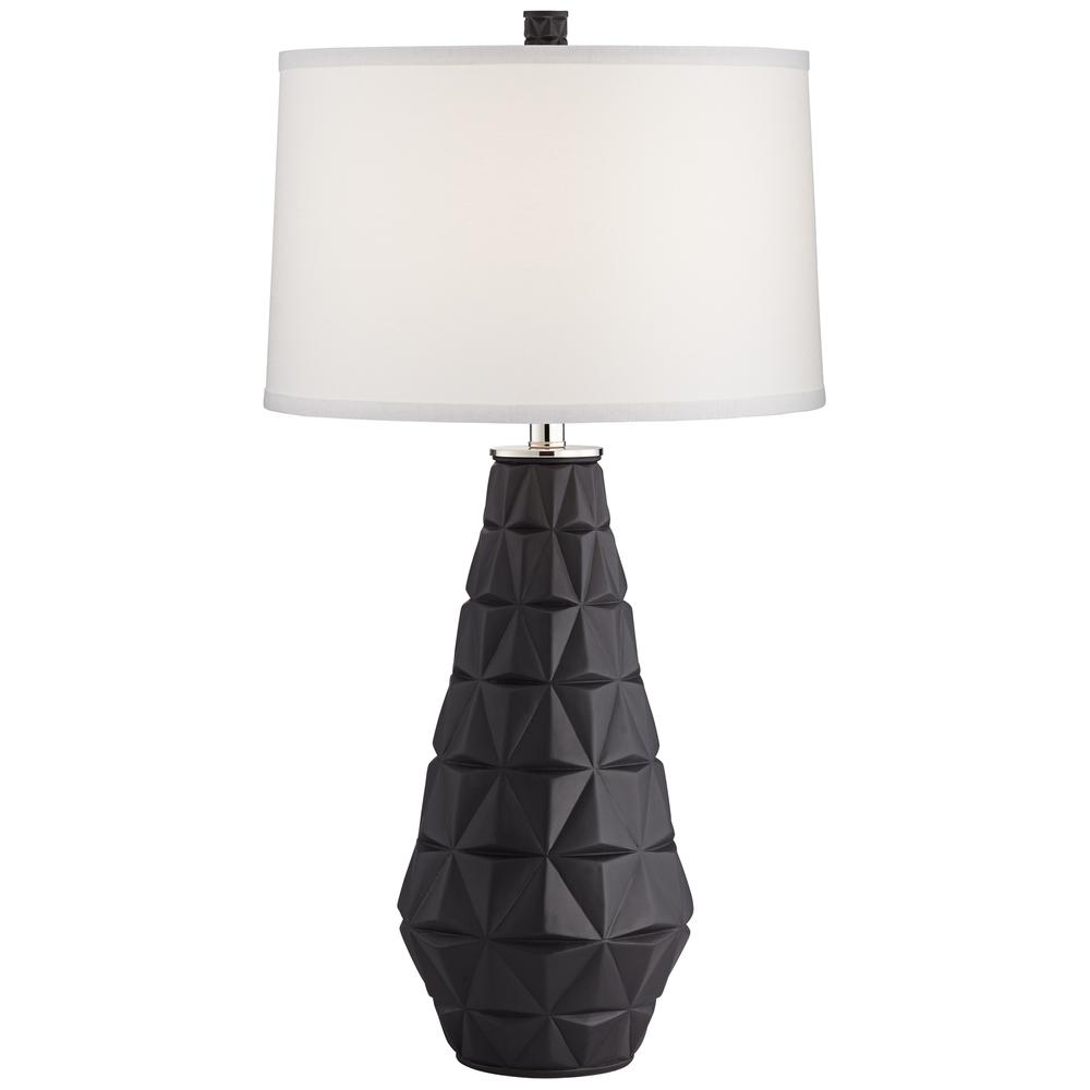 Table lamp Poly geometric matte black. Picture 1