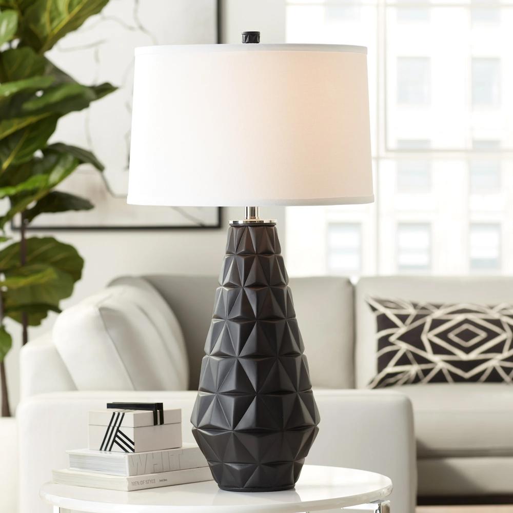 Table lamp Poly geometric matte black. Picture 2