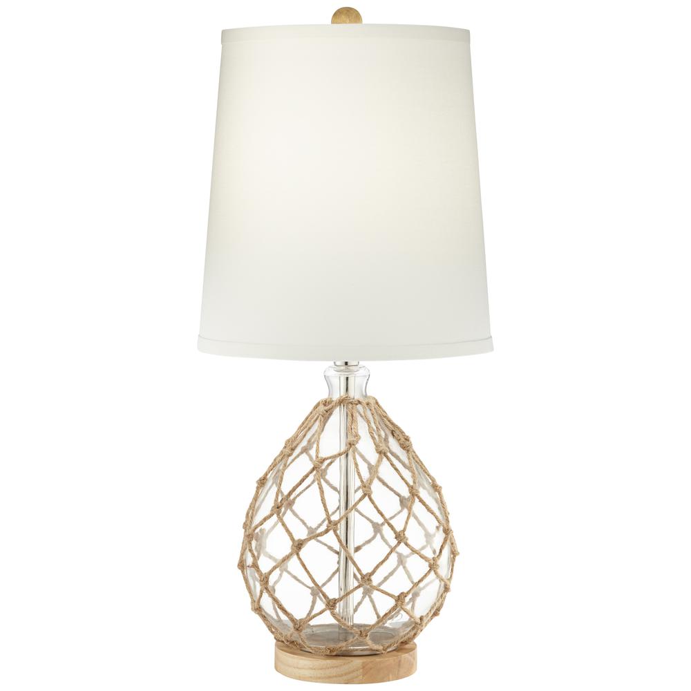Table lamp Clear glass with rope. Picture 1