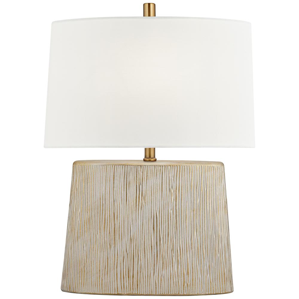 Table lamp Poly bark in wash gold. Picture 1