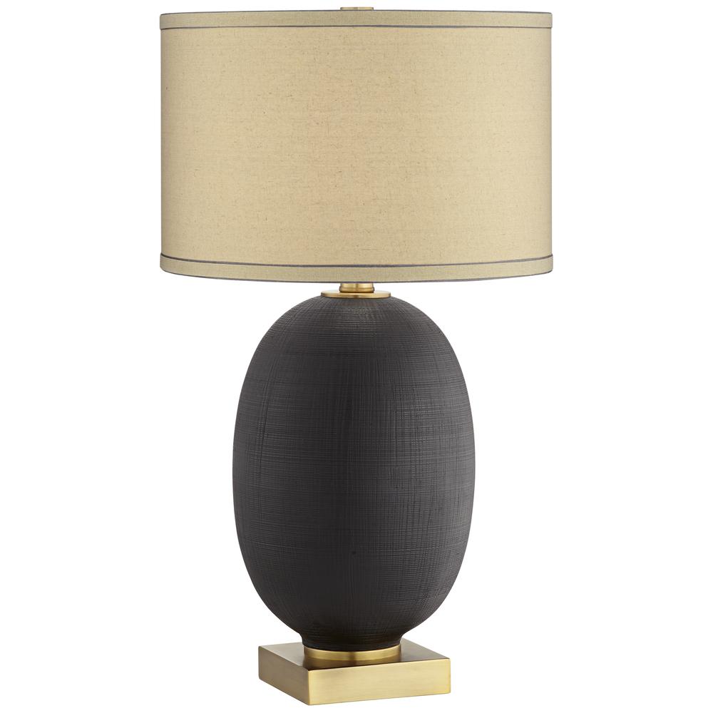 Table lamp Poly and metal in black and gold. Picture 1