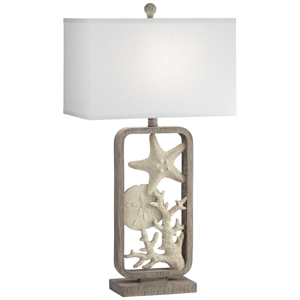 Table lamp Poly frame starfish and sand dollar. Picture 1