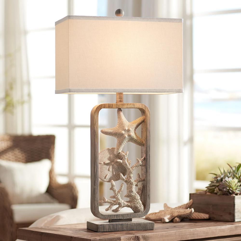 Table lamp Poly frame starfish and sand dollar. Picture 2