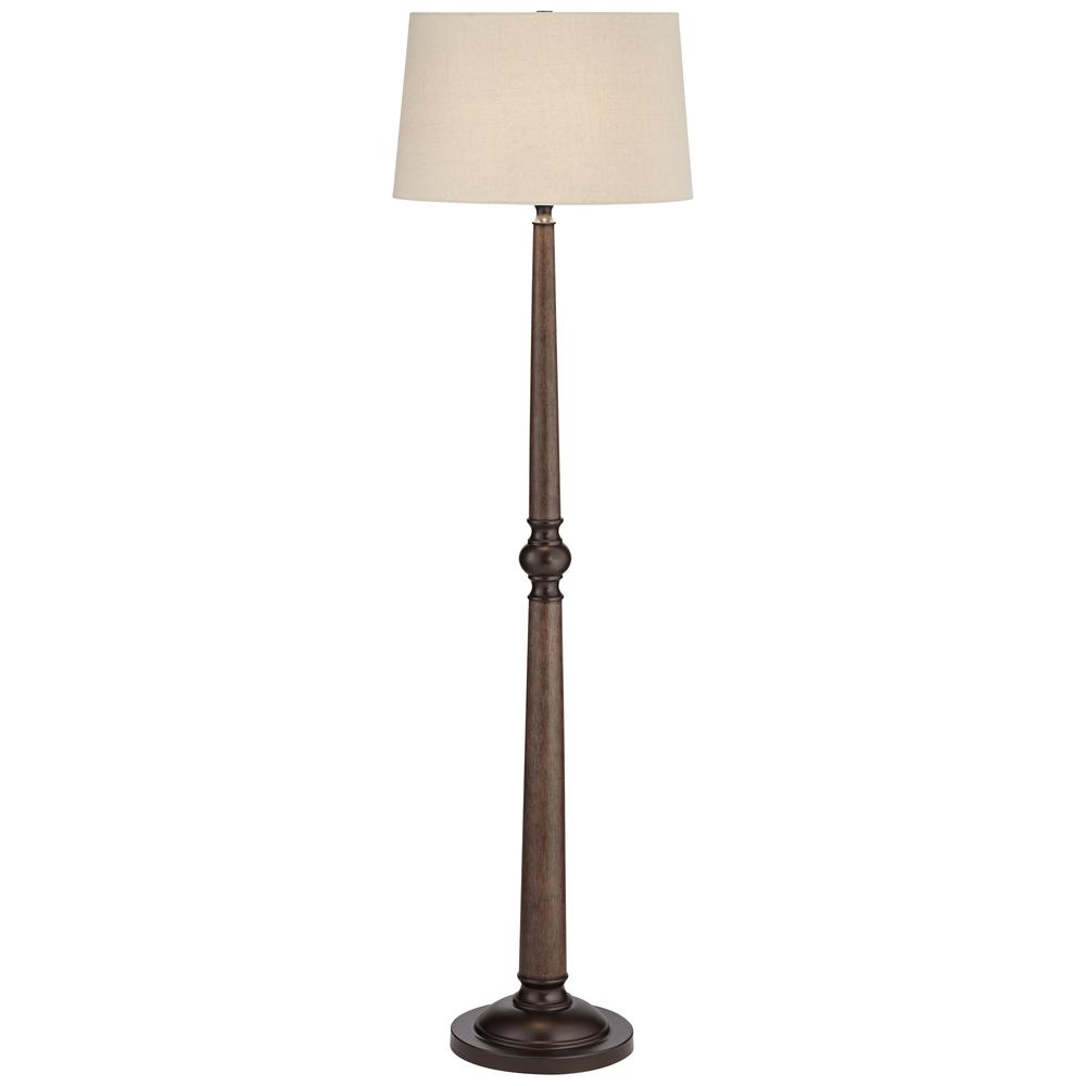 Floor lamp Farmhouse wood and metal lamp. Picture 1