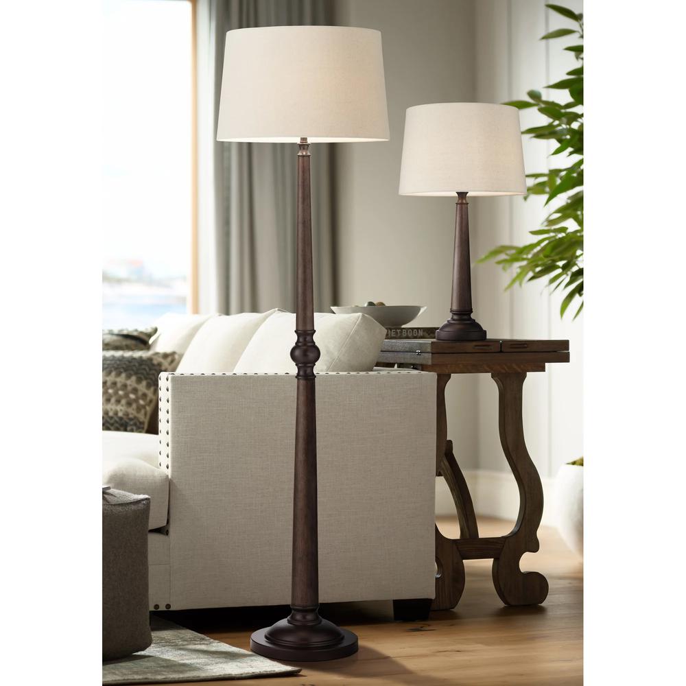 Floor lamp Farmhouse wood and metal lamp. Picture 2