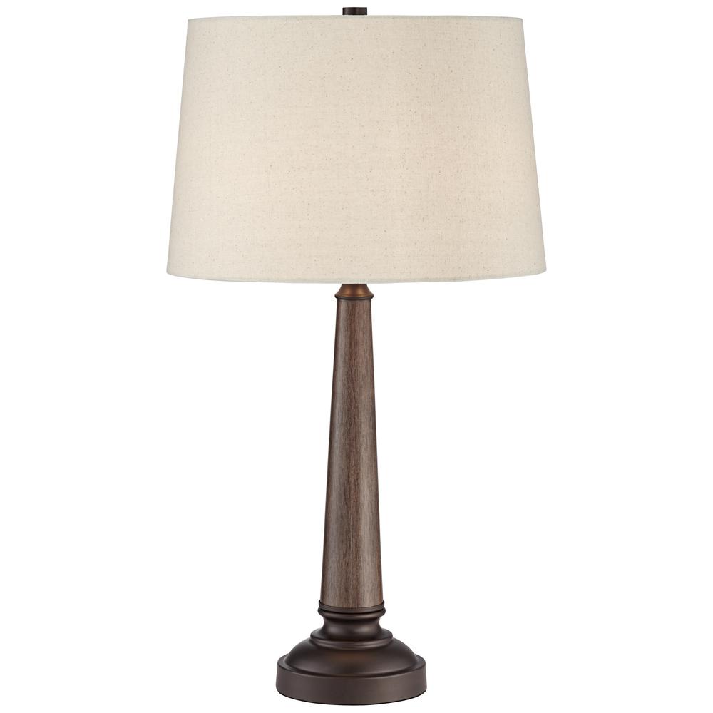 Table lamp Farmhouse wood and metal lamp. Picture 1