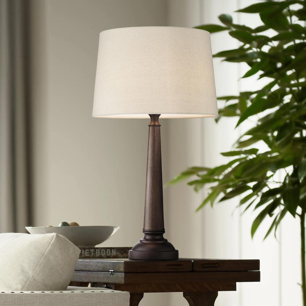 Table lamp Farmhouse wood and metal lamp. Picture 2