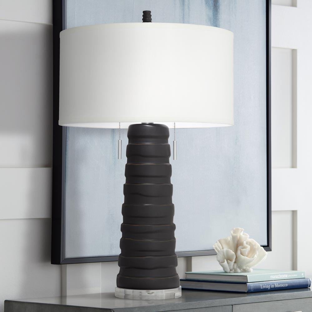Table lamp Poly black column bisque. Picture 3