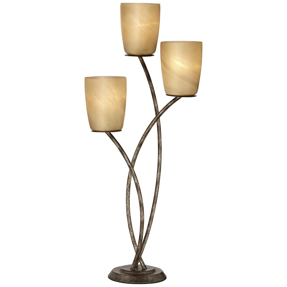 Table lamp 3 lt uplight in copper bronze. Picture 1