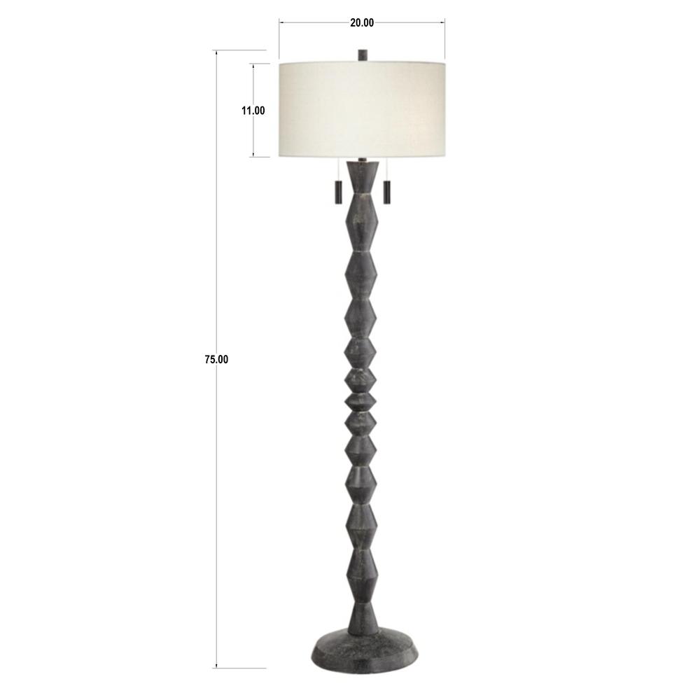 Floor lamp Poly body turning black w/grey wash. Picture 1