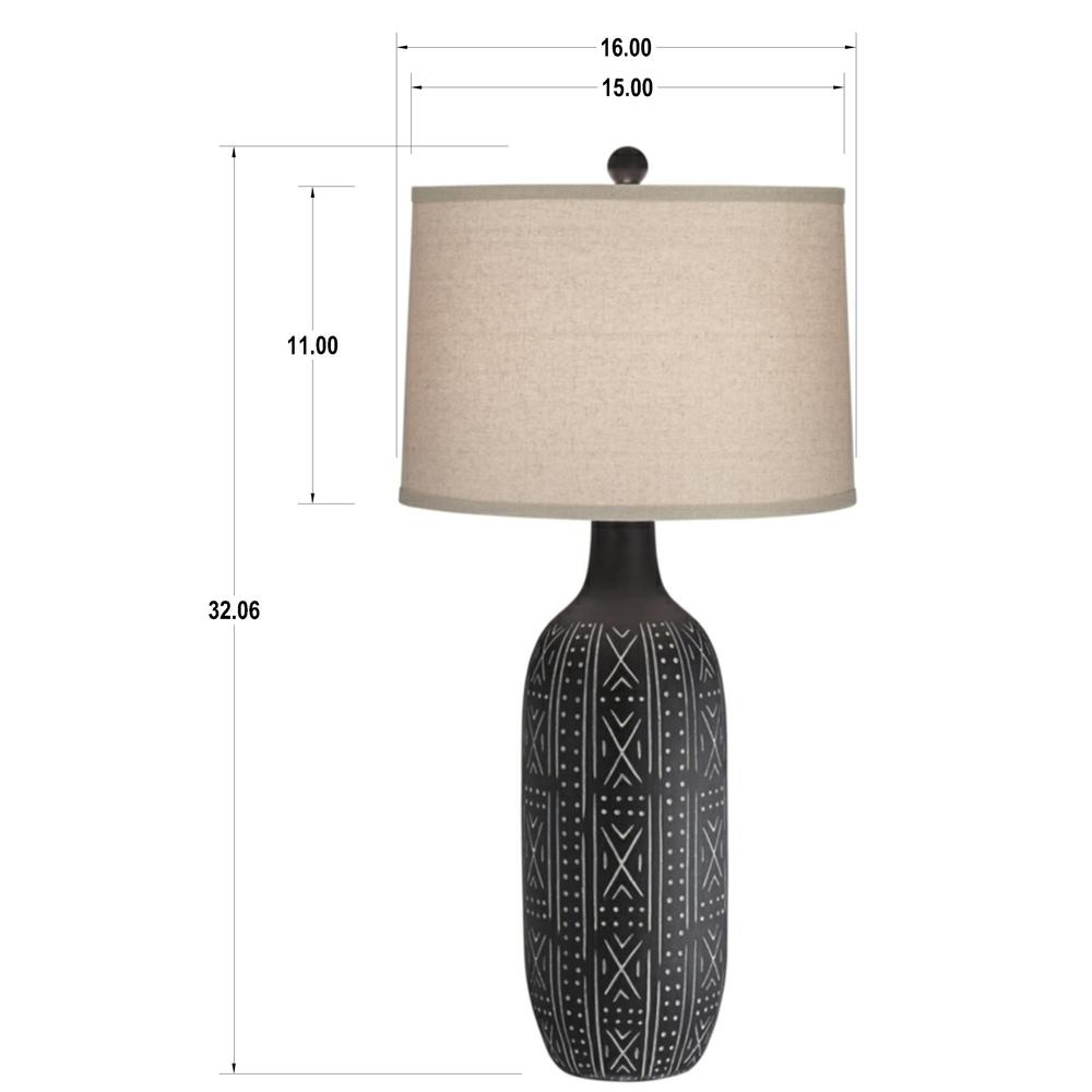 Table lamp Poly charcoal with white. Picture 1