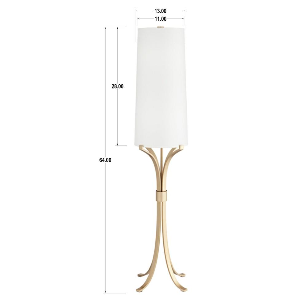 Floor lamp Painted gold with tall shade. Picture 1