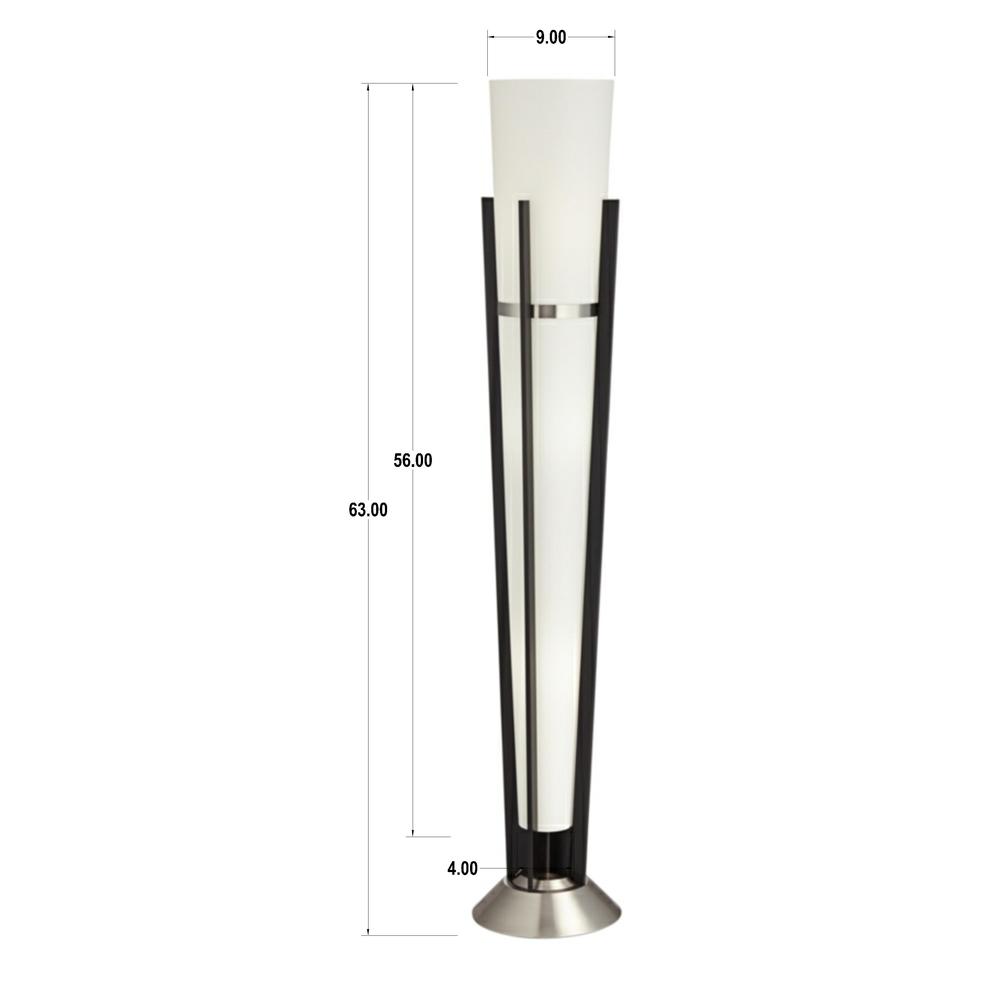 Torchiere Tall uplight kona black and b nickel. Picture 1