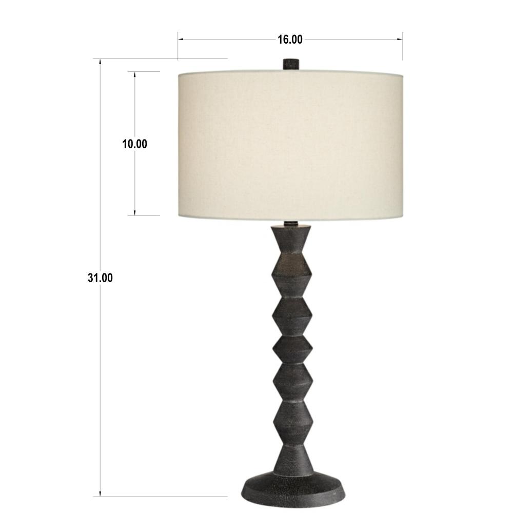 Table lamp Poly body turning black w/grey wash. Picture 1
