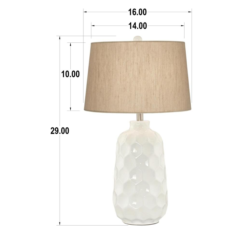 Table lamp Ceramic white honeycomb. Picture 4