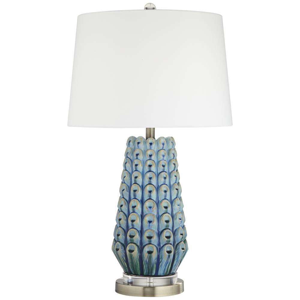 Table lamp Decorated blue coral look. Picture 1