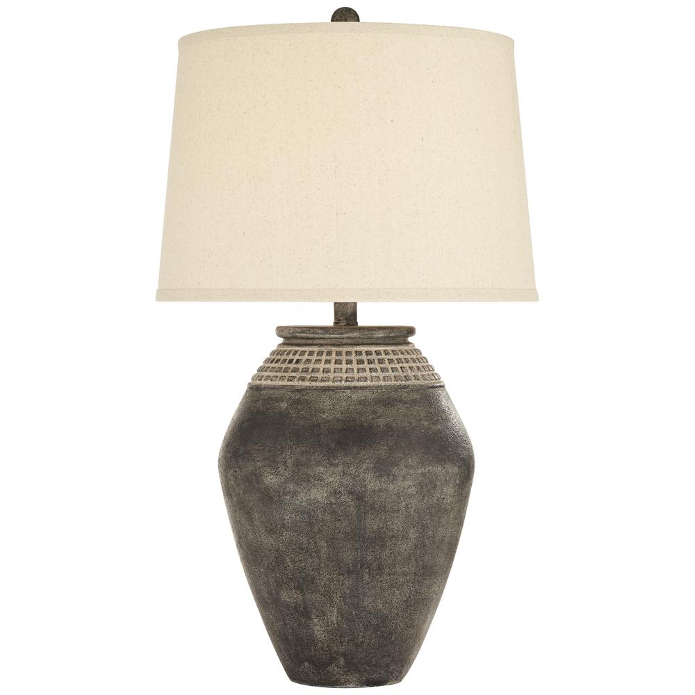 Table lamp 28" Resin weathered black jar. Picture 1