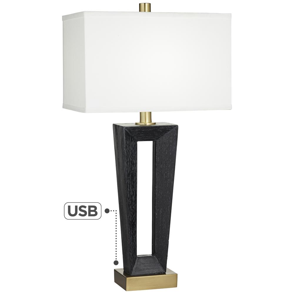Table lamp Tapered rectangular frame in resin. Picture 1