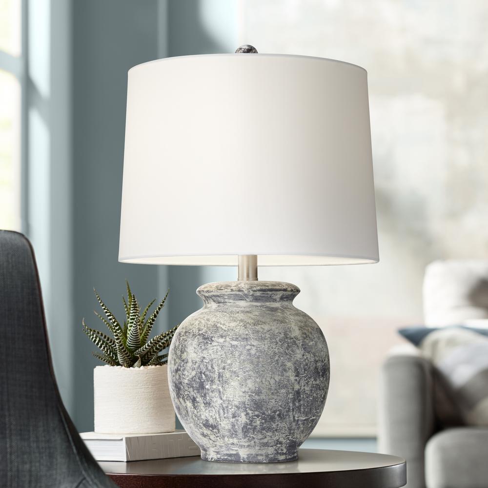Table lamp Ceramic round stone wash 21"ht. Picture 3