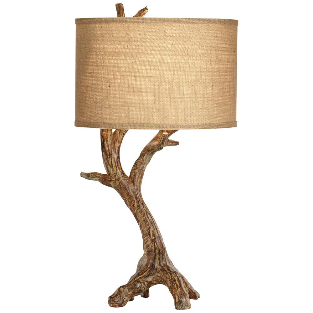 Table lamp Poly faux beach wood table lamp. Picture 1