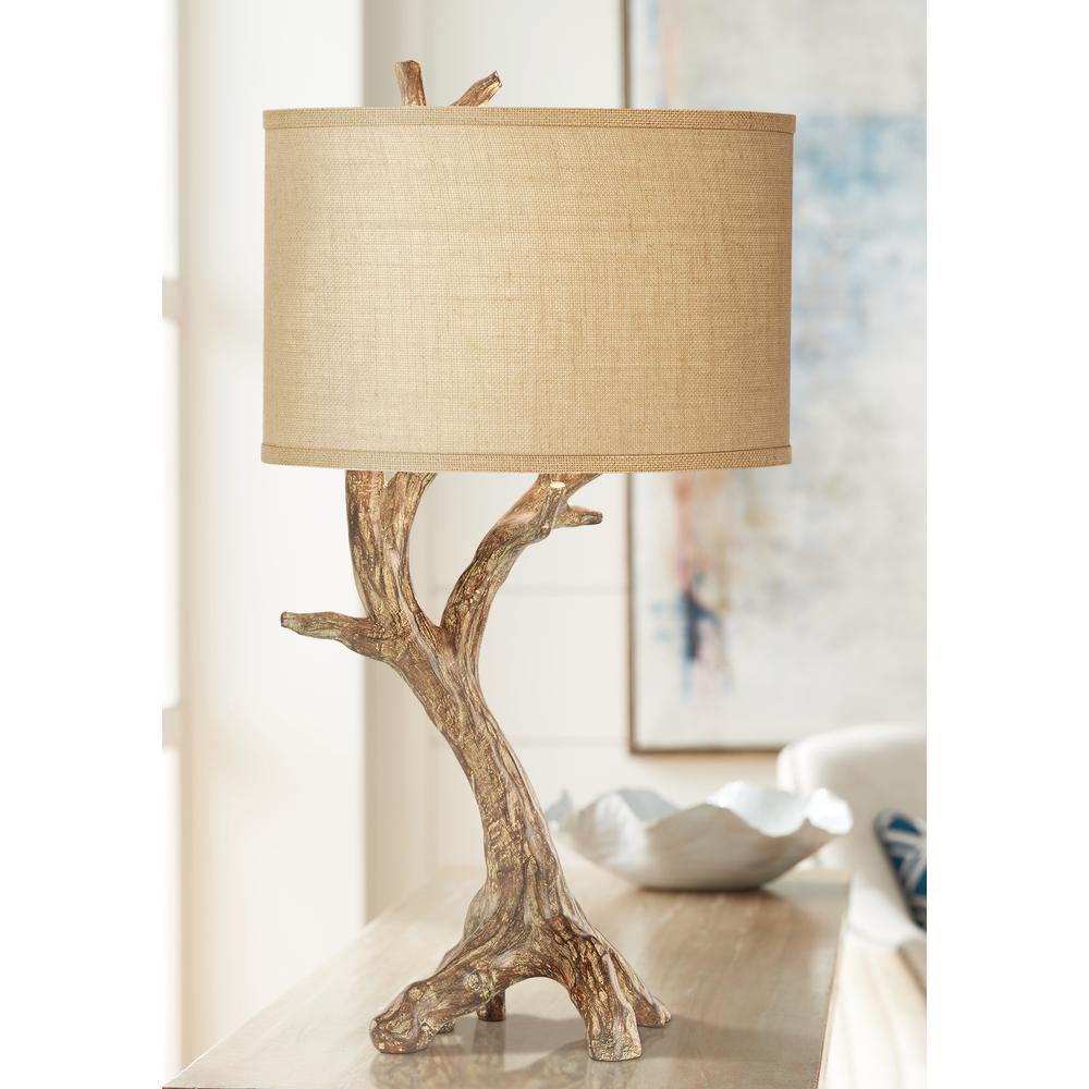 Table lamp Poly faux beach wood table lamp. Picture 3