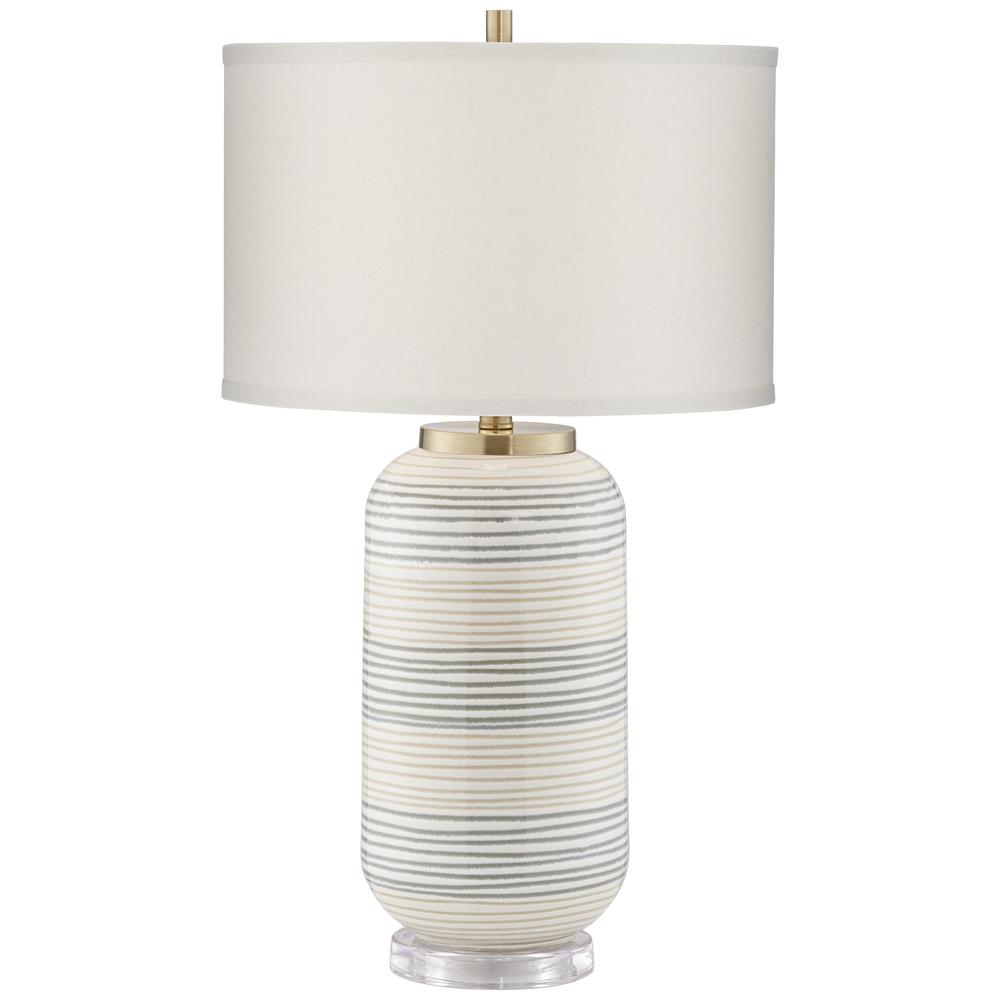 Table lamp Multi color stripe ceramic lamp. Picture 1