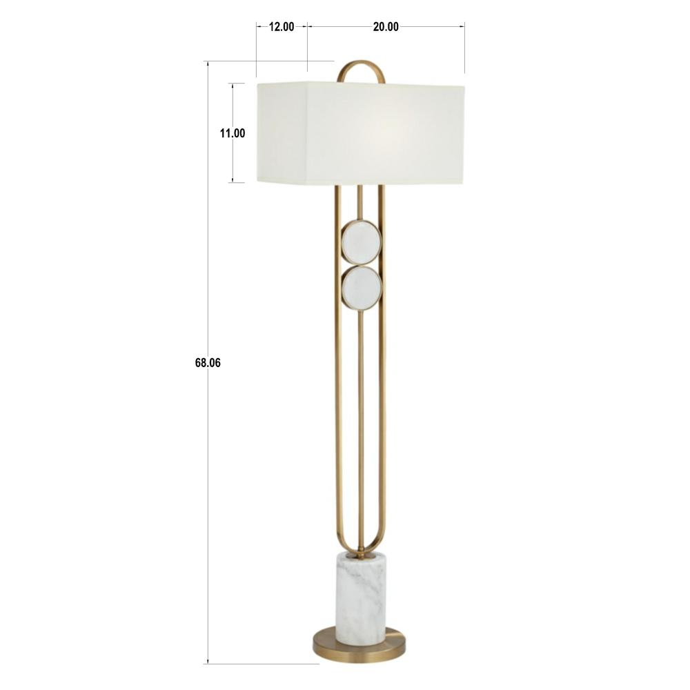 Floor lamp Metal with white marble accents. Picture 1