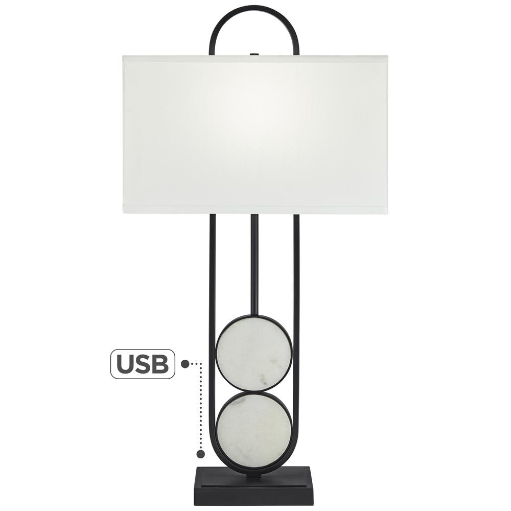 Table lamp Metal with white marble accents. Picture 2