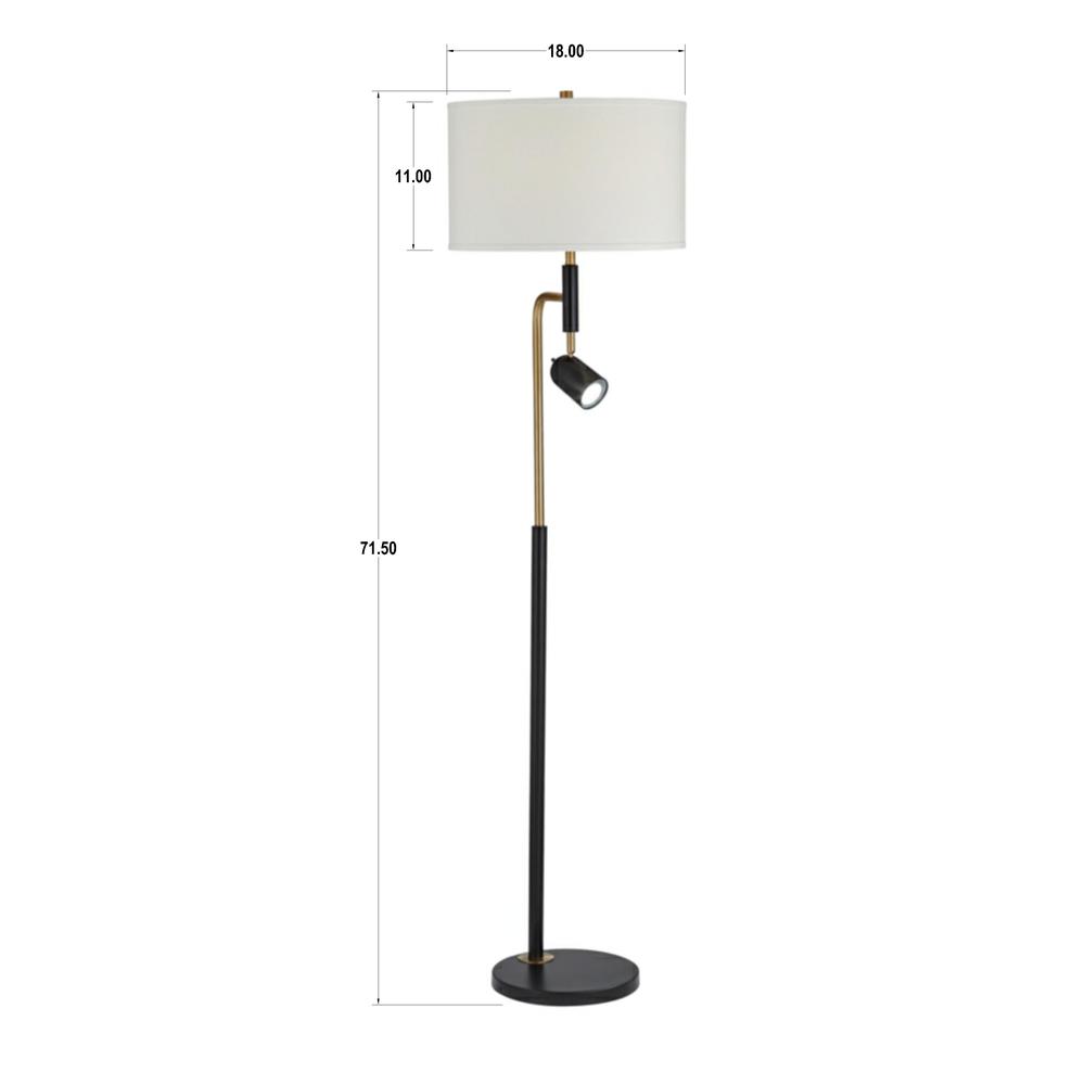 Floor lamp Black powdercoated with reading light. Picture 1