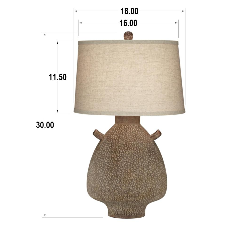 Table lamp 30"ht brown terracotta lamp. Picture 1
