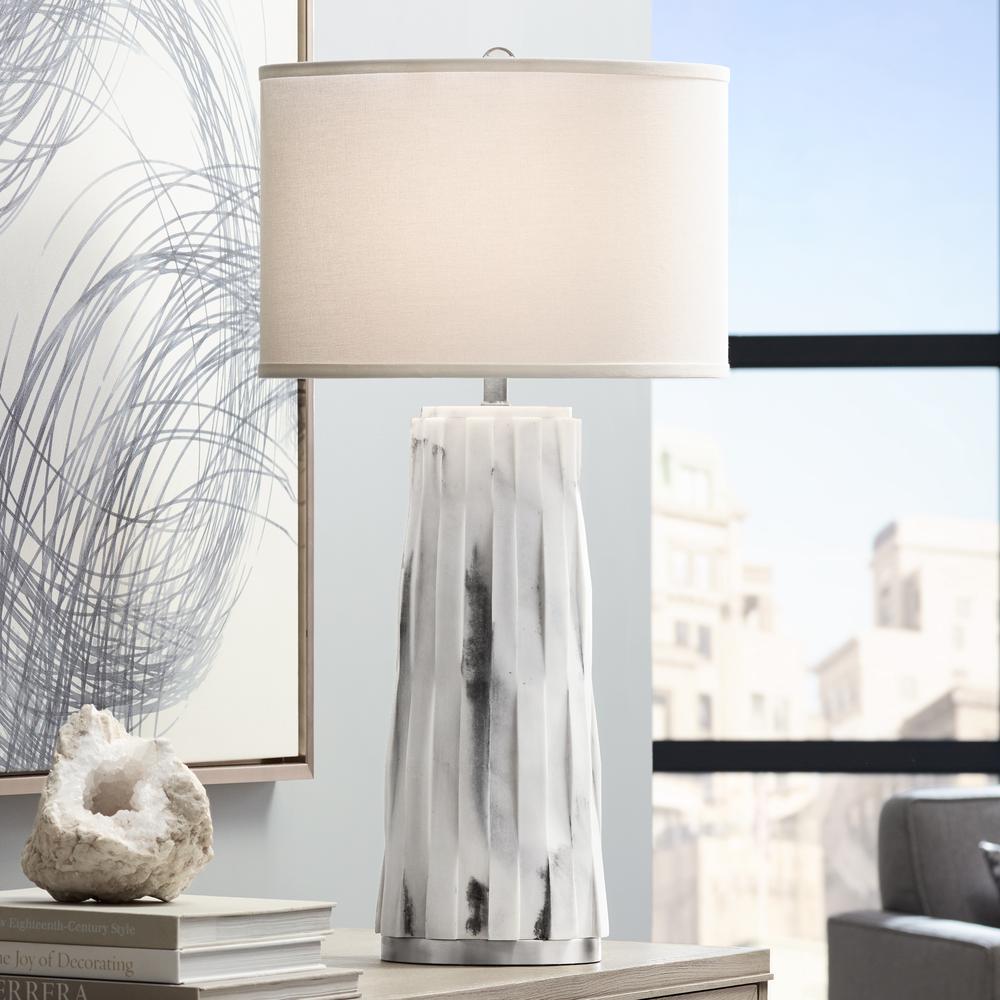 Table lamp 34" poly marble lamp. Picture 2