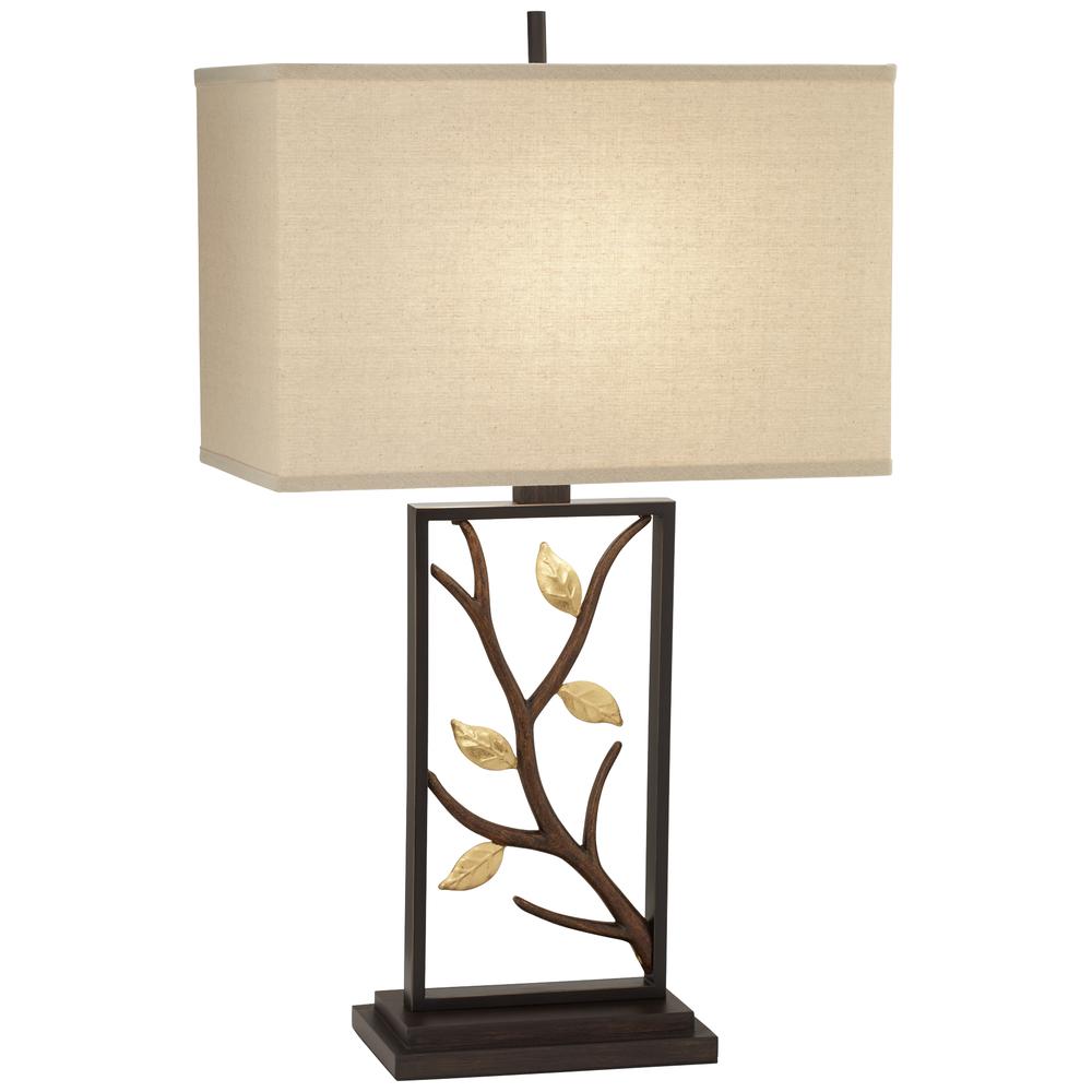 Table lamp Metal lamp w/branches and leaves. Picture 1