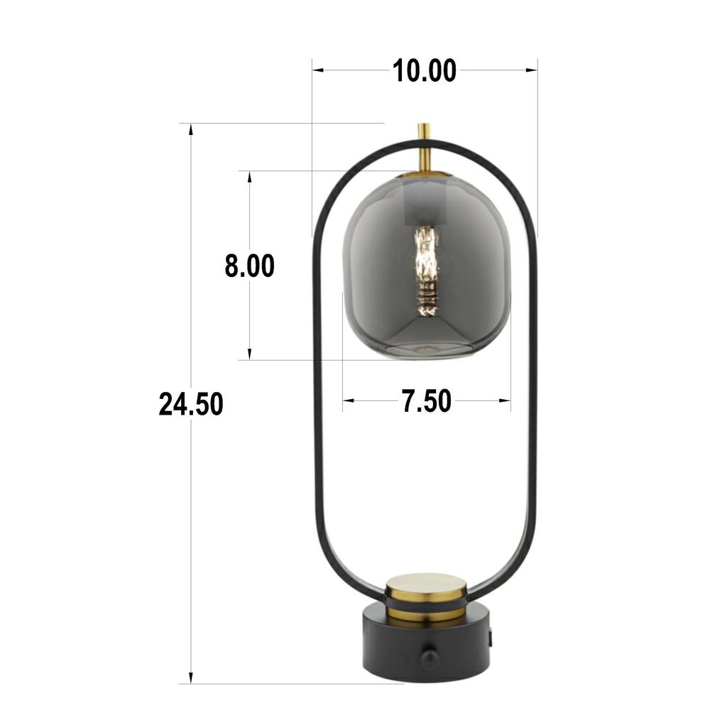 Table lamp Hanging glass dome with usb port. Picture 1