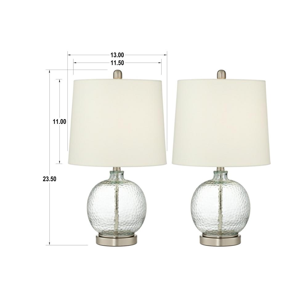 Table lamp Round glass and metal set of 2. Picture 1