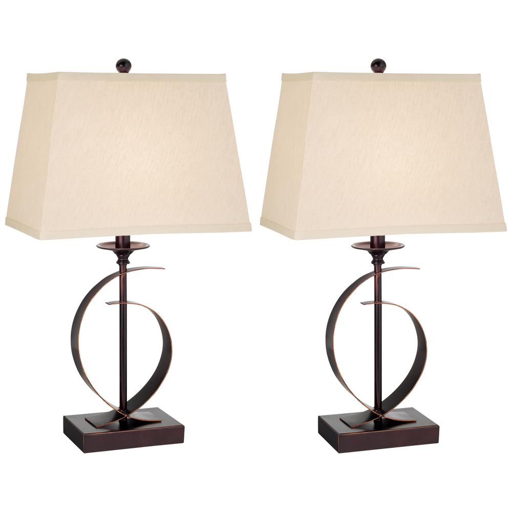 Table lamp 2 metal crescents set of 2. Picture 1