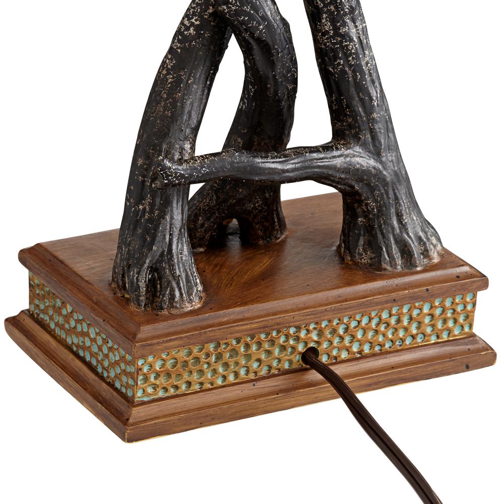 Table lamp Lodge tree branch with faux leather. Picture 6