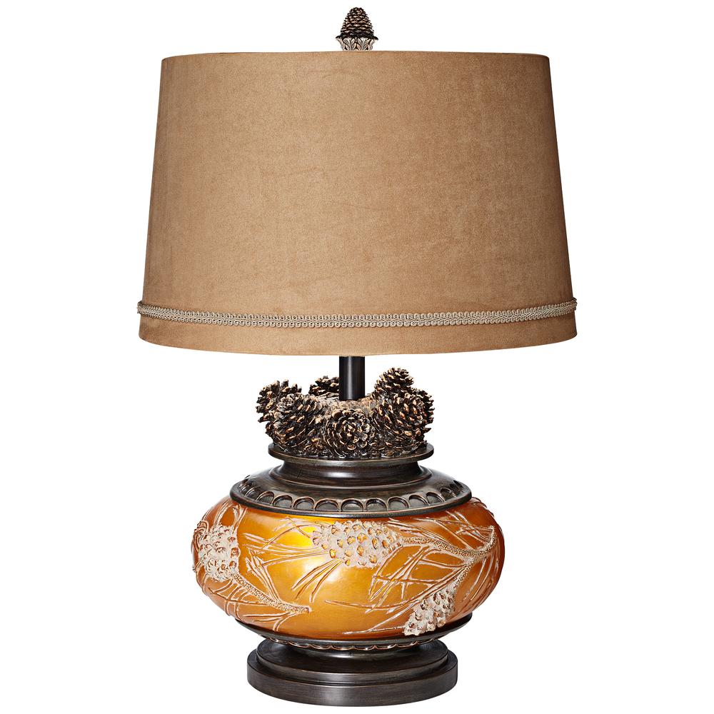 Table lamp Amber pinecone with nitelite. Picture 1