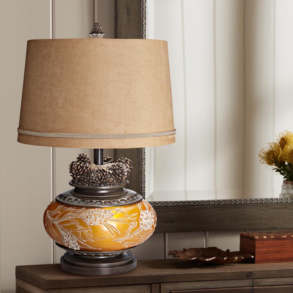 Table lamp Amber pinecone with nitelite. Picture 3