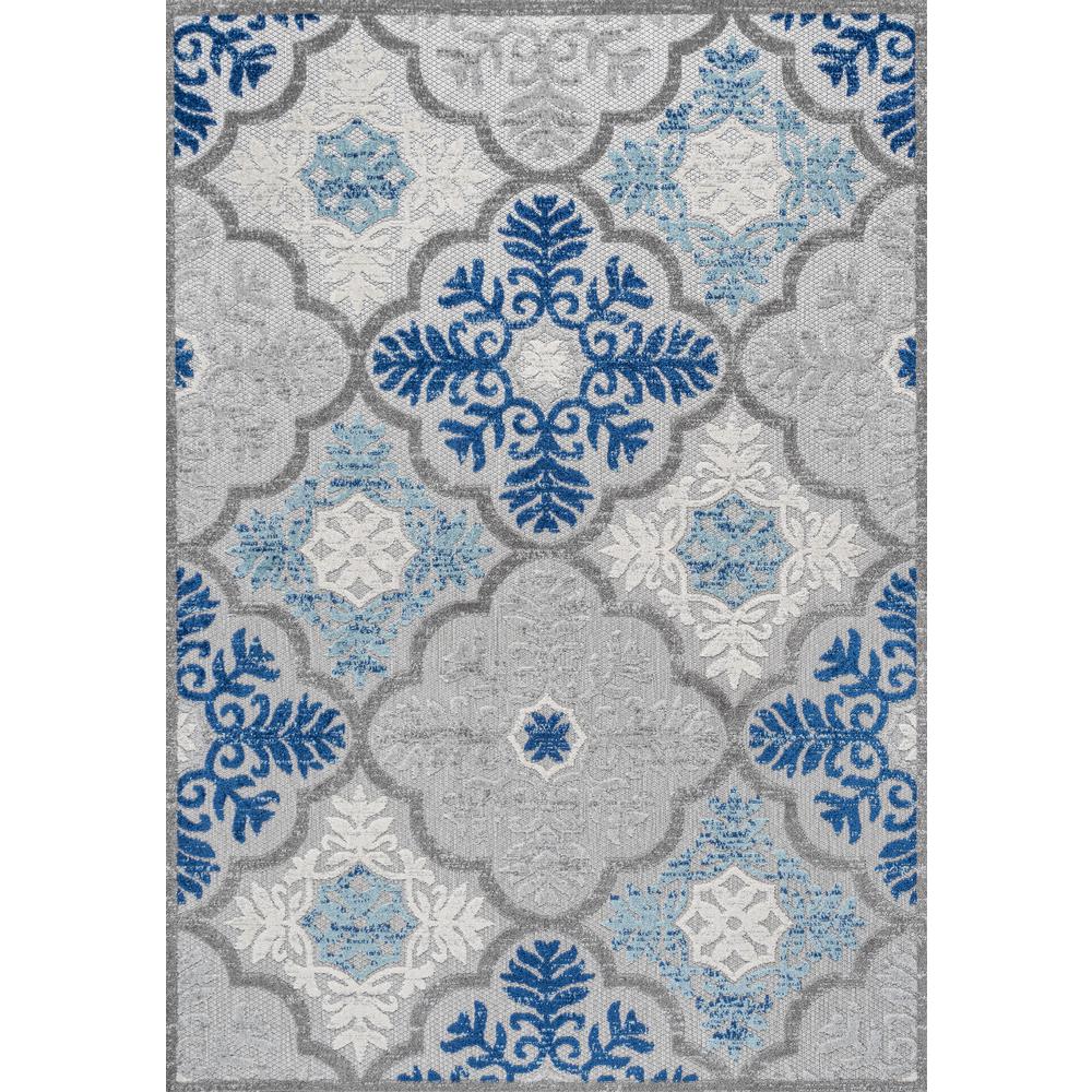 Cassis Ornate Ogee Trellis High-Low Indoor/Outdoor Area Rug. Picture 2