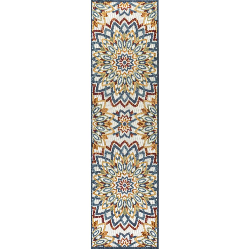 Flora Abstract Bold Mandala High-Low Indoor/Outdoor Area Rug. Picture 2