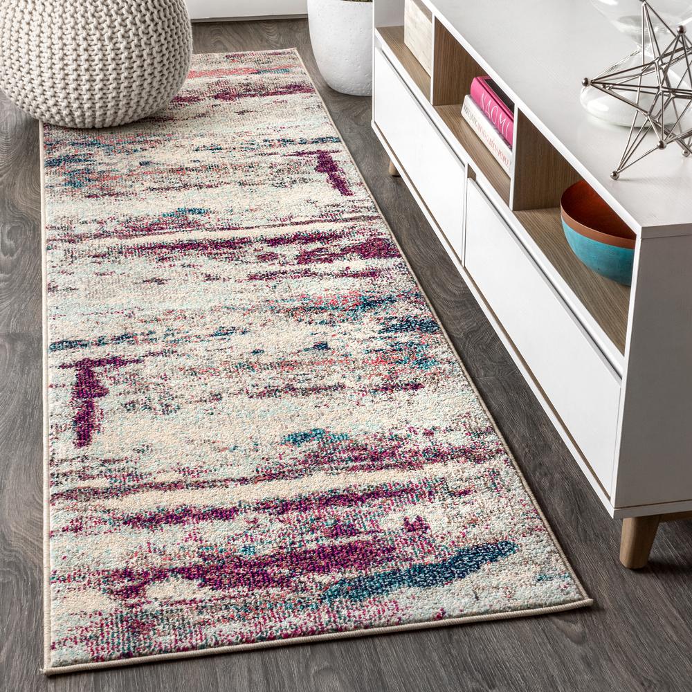 Contemporary Pop Modern Abstract Brushstroke Area Rug. Picture 9