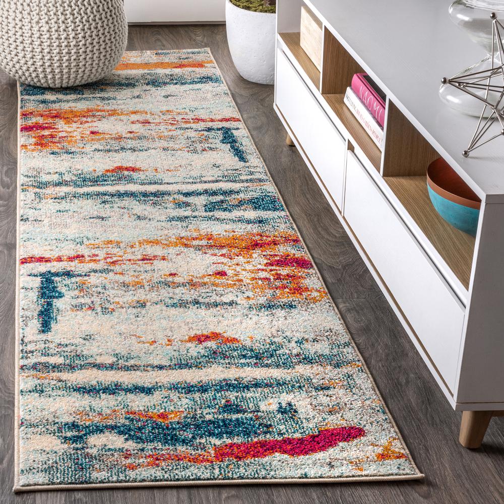 Contemporary Pop Modern Abstract Brushstroke Area Rug. Picture 9