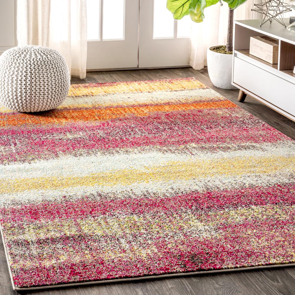 Style Contemporary Pop Modern Abstract Vintage Area Rug. Picture 11